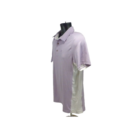 Short Par 4 Polo Shirt Mens M Soft Violet Whitfield Golf Performance Quick Dry - Picture 6 of 15